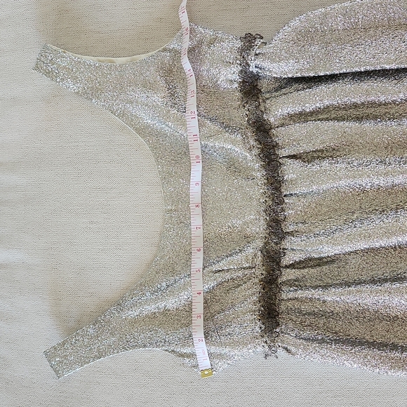 Vintage Silver Sparkle Shakespeare Dress Beaded Bodice - Picture 3 of 10